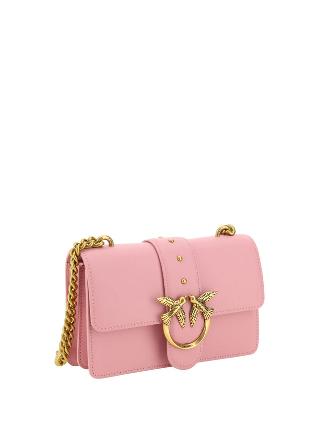 PINKO Pink Leather Love One Mini Shoulder Bag - Ellie Belle