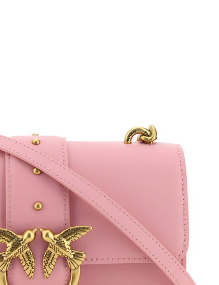 PINKO Pink Leather Love One Mini Shoulder Bag - Ellie Belle