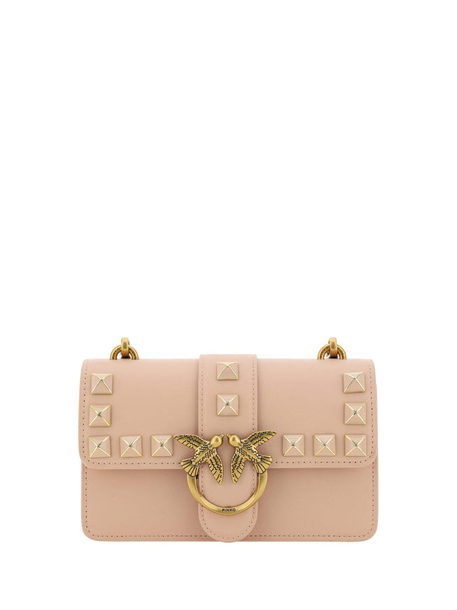 PINKO Pink Leather Mini Love One Shoulder Bag - Ellie Belle