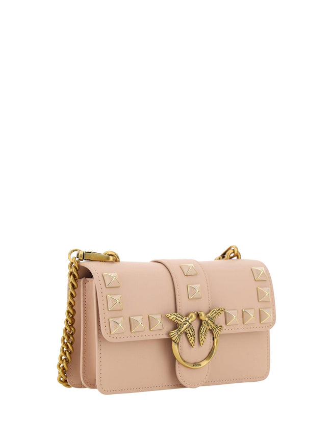 PINKO Pink Leather Mini Love One Shoulder Bag - Ellie Belle