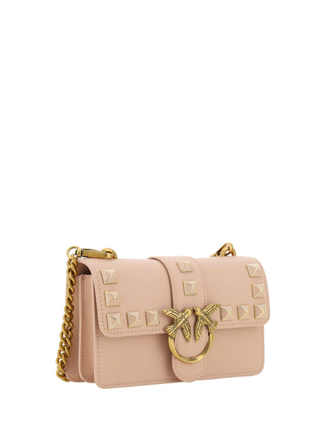 PINKO Pink Leather Mini Love One Shoulder Bag - Ellie Belle