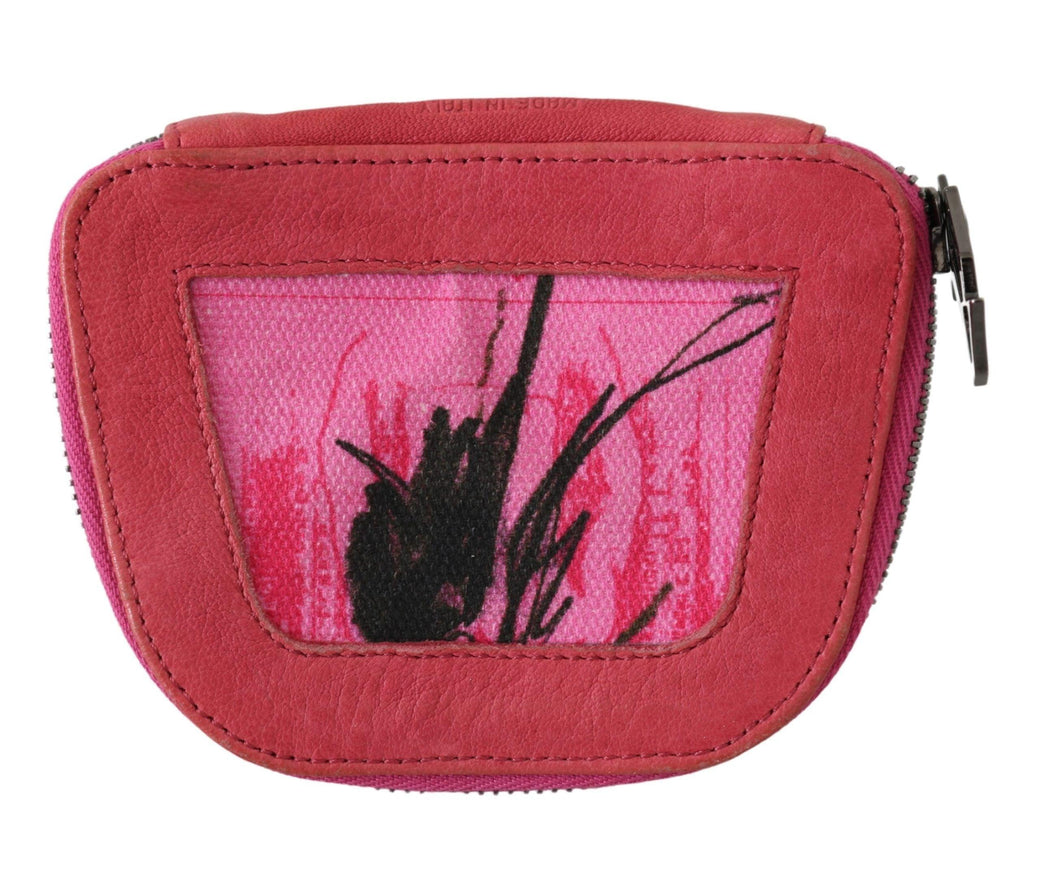 PINKO Pink Suede Printed Coin Holder Women Fabric Zippered Purse - Ellie Belle