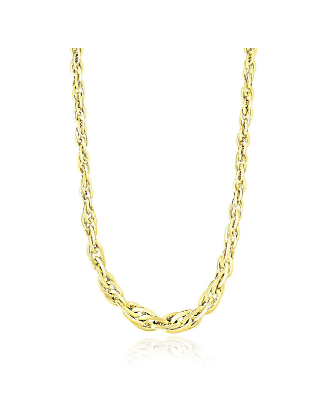 Polished Double Oval Link Chain Necklace in 14k Yellow Gold - Ellie Belle