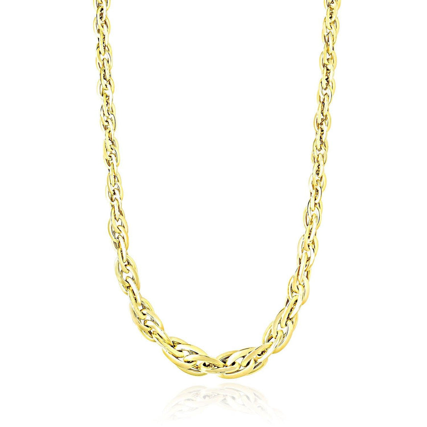 Polished Double Oval Link Chain Necklace in 14k Yellow Gold - Ellie Belle