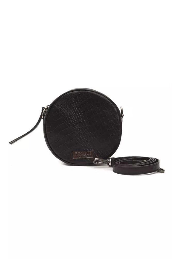 Pompei Donatella Black Leather Crossbody Bag - Ellie Belle