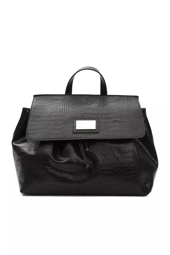 Pompei Donatella Black Leather Handbag - Ellie Belle