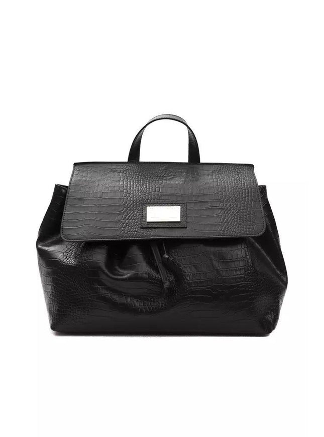 Pompei Donatella Black Leather Handbag - Ellie Belle