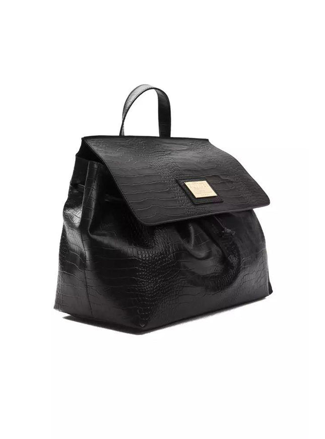 Pompei Donatella Black Leather Handbag - Ellie Belle