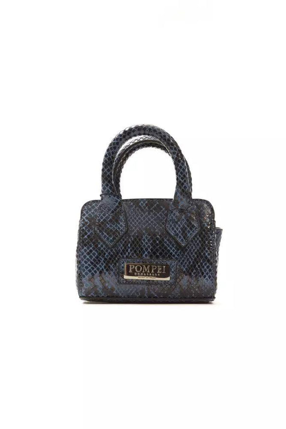 Pompei Donatella Blue Leather Handbag - Ellie Belle