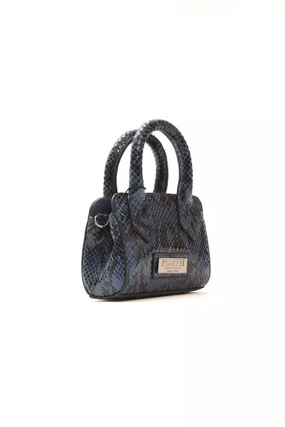 Pompei Donatella Blue Leather Handbag - Ellie Belle