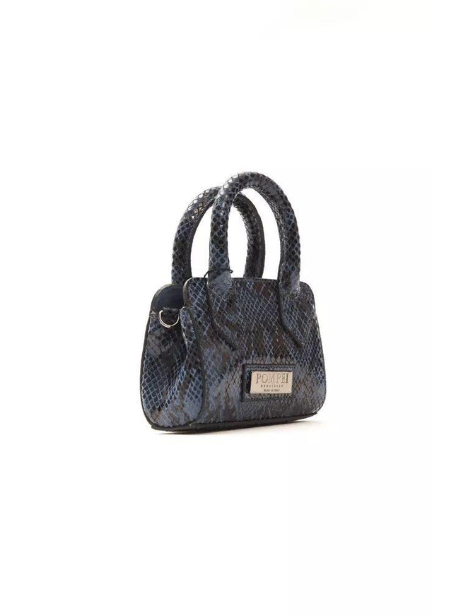 Pompei Donatella Blue Leather Handbag - Ellie Belle