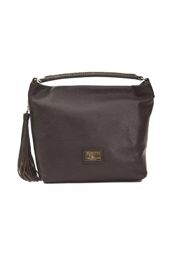 Pompei Donatella Brown Leather Shoulder Bag - Ellie Belle