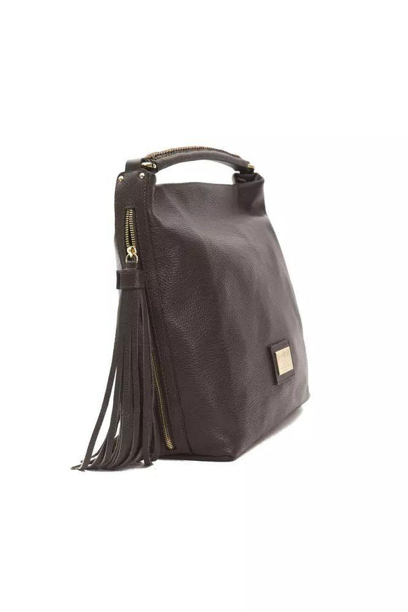 Pompei Donatella Brown Leather Shoulder Bag - Ellie Belle