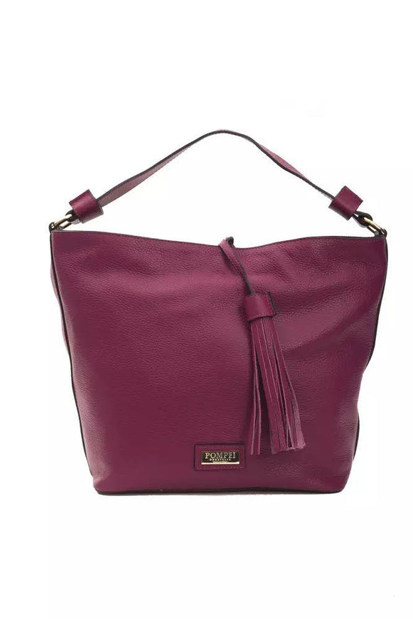 Pompei Donatella Burgundy Leather Shoulder Bag - Ellie Belle