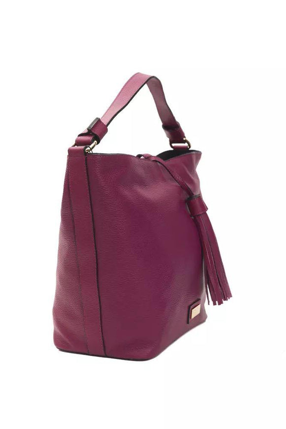 Pompei Donatella Burgundy Leather Shoulder Bag - Ellie Belle