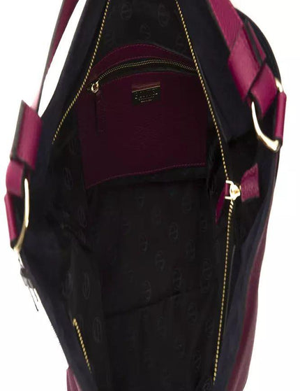 Pompei Donatella Burgundy Leather Shoulder Bag - Ellie Belle