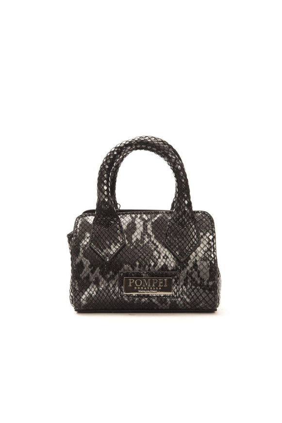 Pompei Donatella Gray Leather Mini Handbag - Ellie Belle