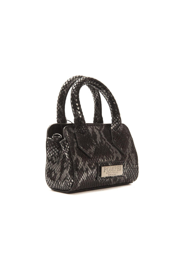 Pompei Donatella Gray Leather Mini Handbag - Ellie Belle