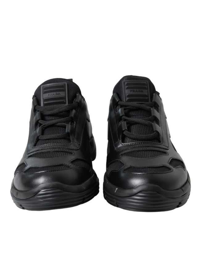 Prada Black Mesh Panel Low Top Twist Trainers Sneakers Shoes - Ellie Belle