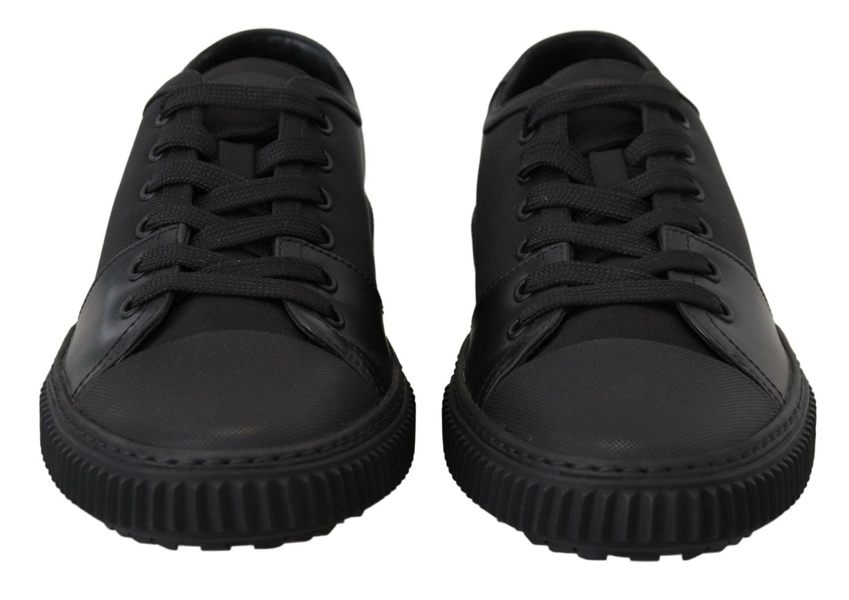 Prada Black Nylon Stratus Low Top Lace Up Sneakers Shoes - Ellie Belle