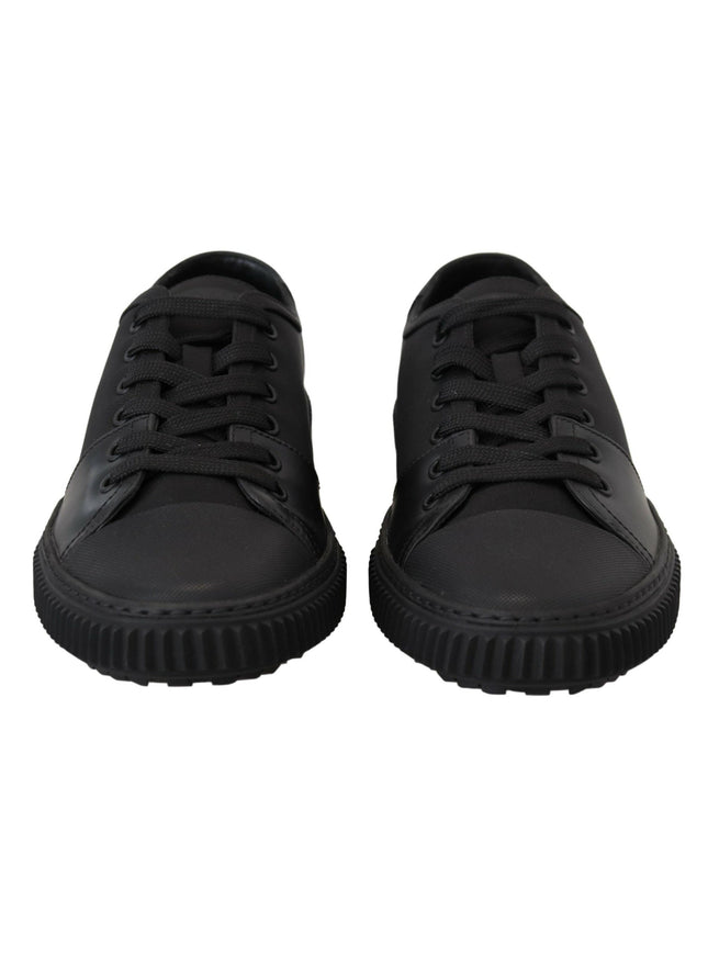 Prada Black Nylon Stratus Low Top Lace Up Sneakers Shoes - Ellie Belle