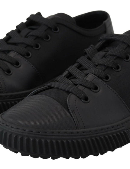 Prada Black Nylon Stratus Low Top Lace Up Sneakers Shoes - Ellie Belle