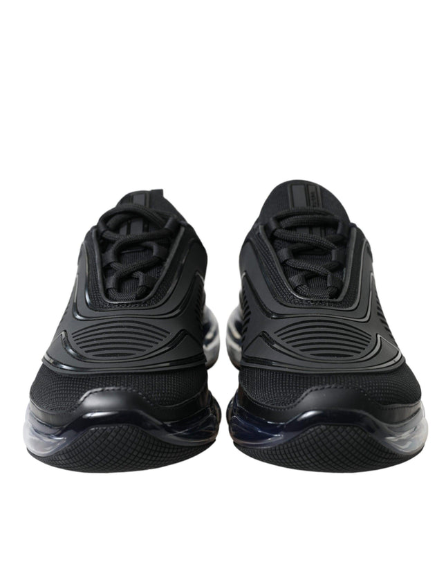 Prada Black Rubber Knit Slip On Low Top Sneakers Shoes - Ellie Belle