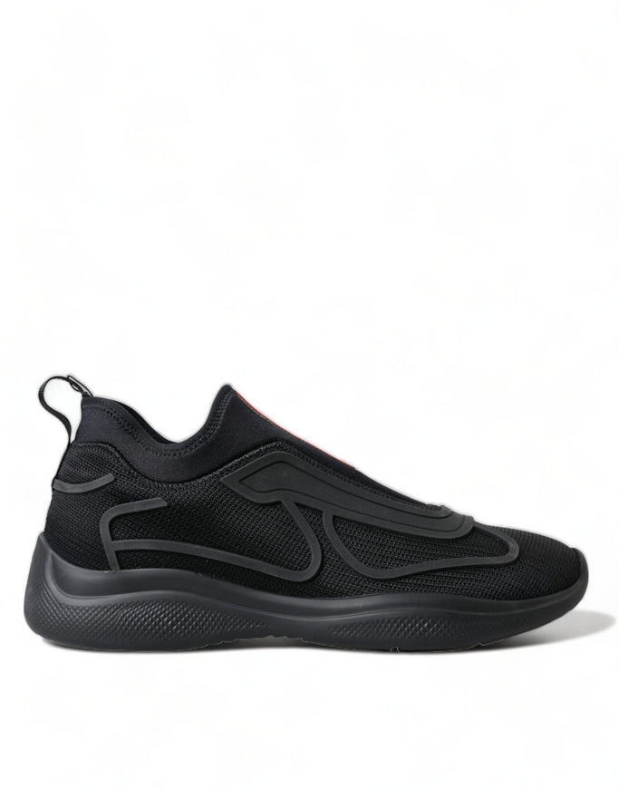 Prada Black Technical Bike Knit Slip On Men Sneakers Shoes