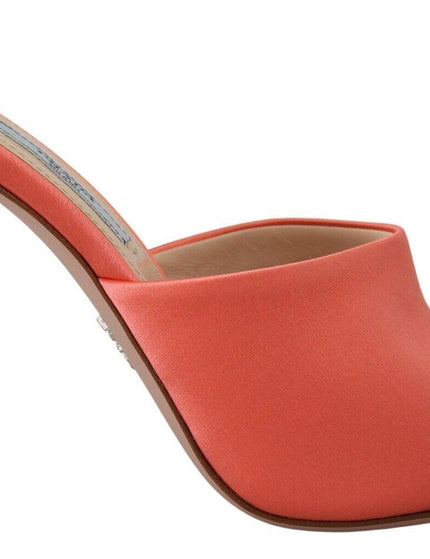 Prada Coral Calzature Leather Stilettos Heels Sandals Shoes - Ellie Belle