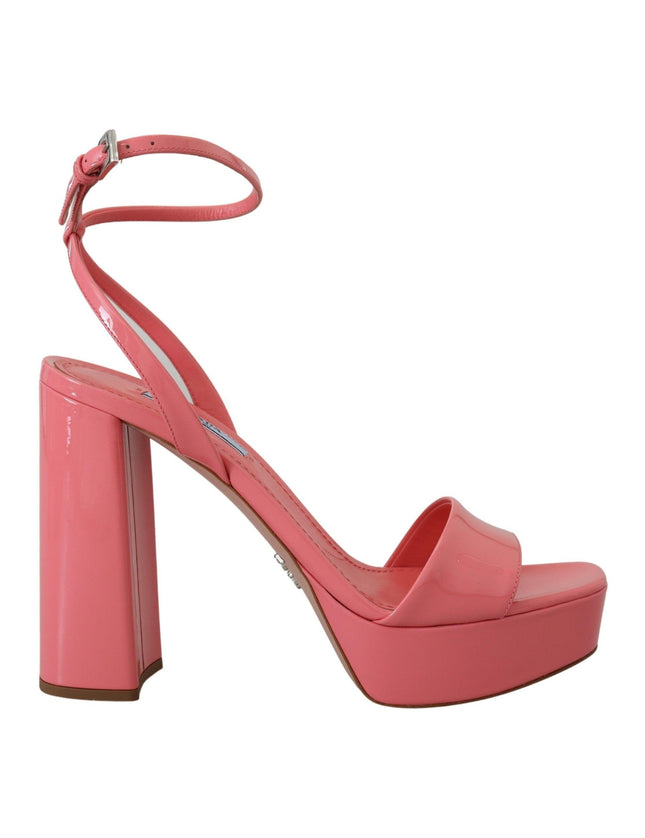 Prada Pink Patent Sandals Ankle Strap Heels Sandal - Ellie Belle