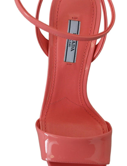 Prada Pink Patent Sandals Ankle Strap Heels Sandal - Ellie Belle