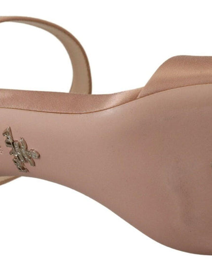 Prada Rose Gold Leather Sandals Stiletto Heels Open Toe Shoes - Ellie Belle