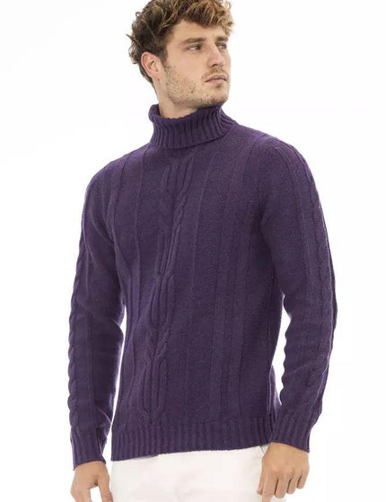 Alpha Studio Purple Merino Wool Sweater - Ellie Belle