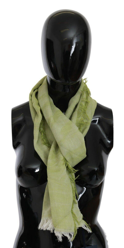 Roberto Cavalli Green Modal Shawl Fringes Women Scarf - Ellie Belle