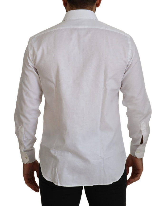 Roberto Cavalli White Cotton Formal Dress Slim Fit Shirt