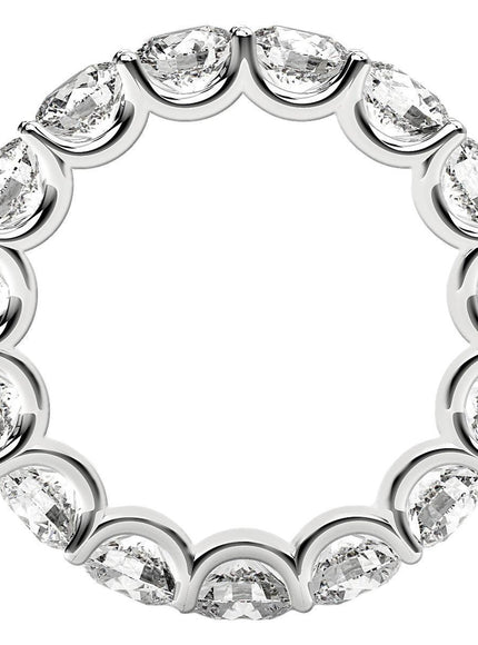 Round Cut Lab Grown Diamond Eternity Ring in 14k White Gold (5 cttw FG/VS2) - Ellie Belle