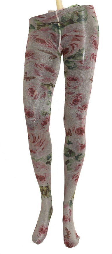 Dolce & Gabbana White Floral Print Stockings Nylon Tights - Ellie Belle