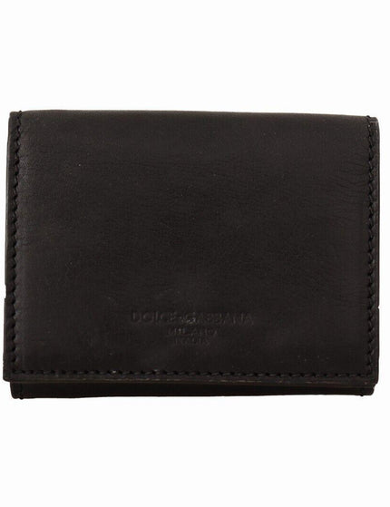 Dolce & Gabbana Black Leather Trifold Purse Belt Strap Multi Kit Wallet - Ellie Belle