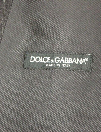 Dolce & Gabbana Gray Striped Wool Single Breasted Vest - Ellie Belle