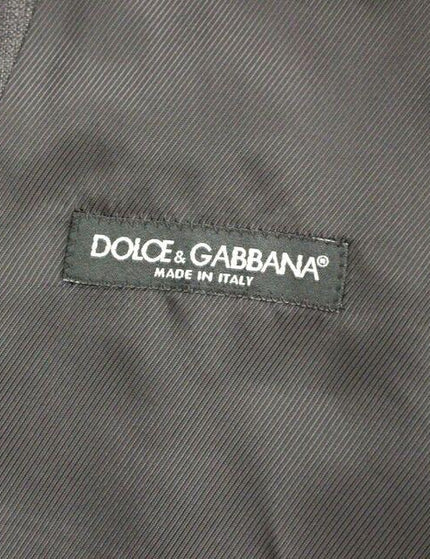 Dolce & Gabbana Gray Striped Wool Single Breasted Vest - Ellie Belle
