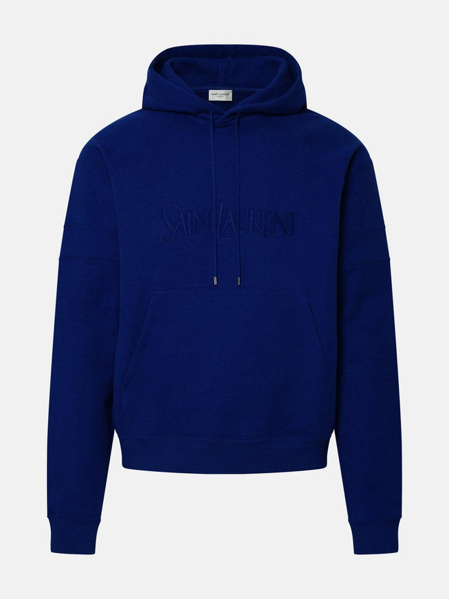 Saint Laurent Electric Blue Cotton Hoodie Sweatshirt - Ellie Belle