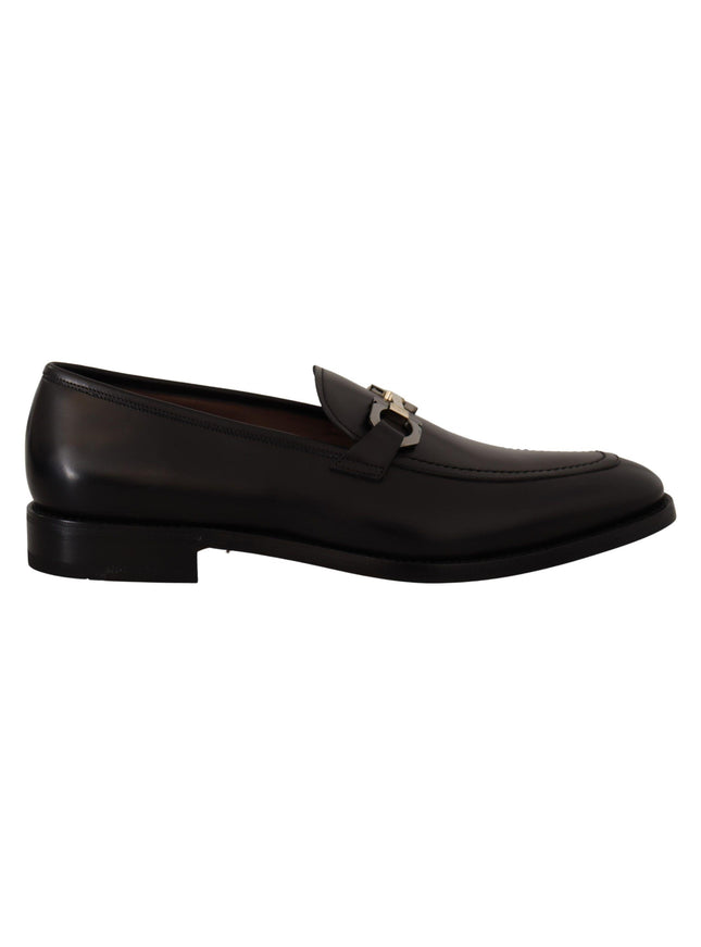 Salvatore Ferragamo Black Calf Leather Moccasin Formal Shoes - Ellie Belle