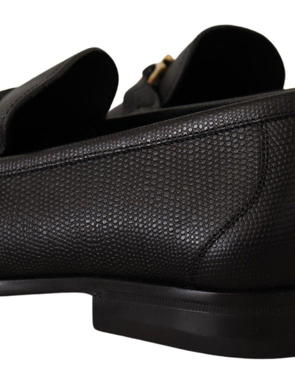 Salvatore Ferragamo Black Calf Leather Moccasins Loafers Shoes - Ellie Belle