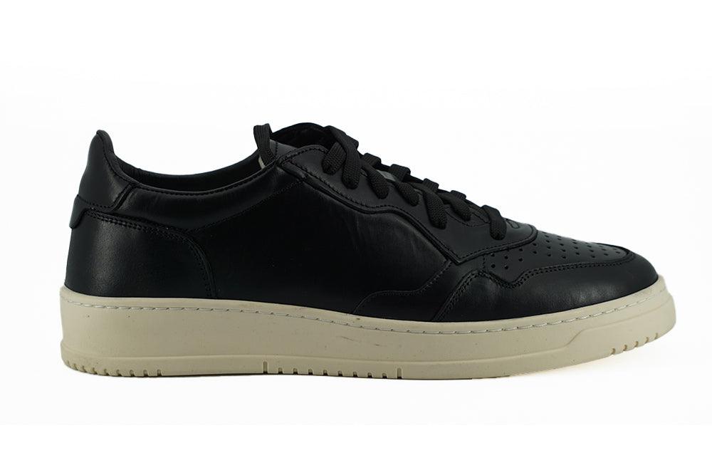 Saxone of Scotland Black Leather Low Top Sneakers - Ellie Belle