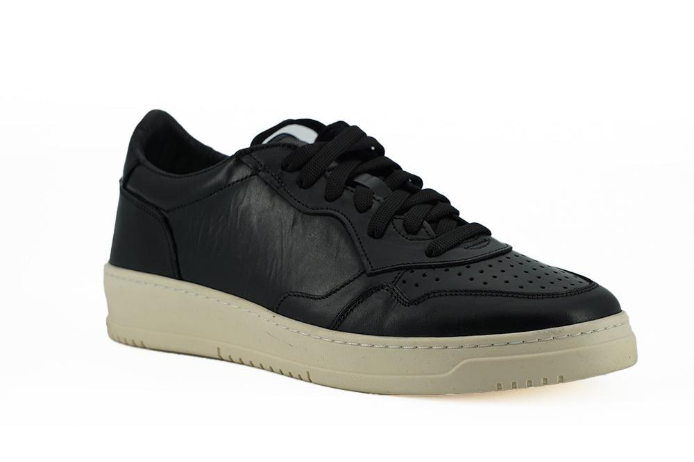 Saxone of Scotland Black Leather Low Top Sneakers - Ellie Belle