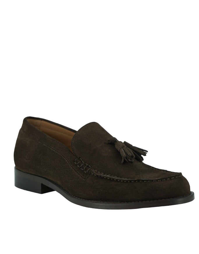 Saxone of Scotland Brown Suede Leather Mens Loafers Shoes - Ellie Belle