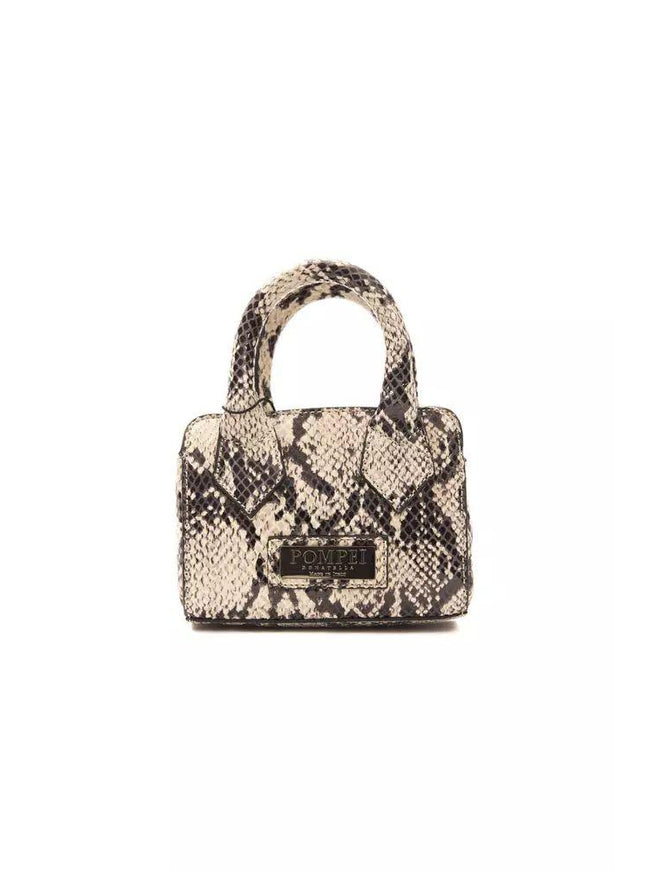 Pompei Donatella Gray Leather Handbag - Ellie Belle