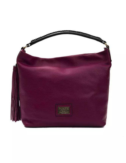 Pompei Donatella Burgundy Leather Shoulder Bag - Ellie Belle