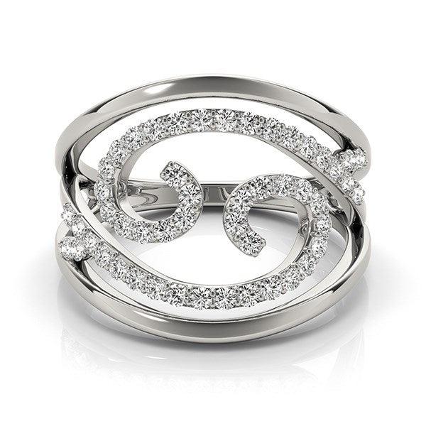 Swirl Design Diamond Ring in 14k White Gold (1/2 cttw) - Ellie Belle