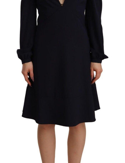 Twinset Black Long Sleeves Open Shoulder A-line Dress - Ellie Belle